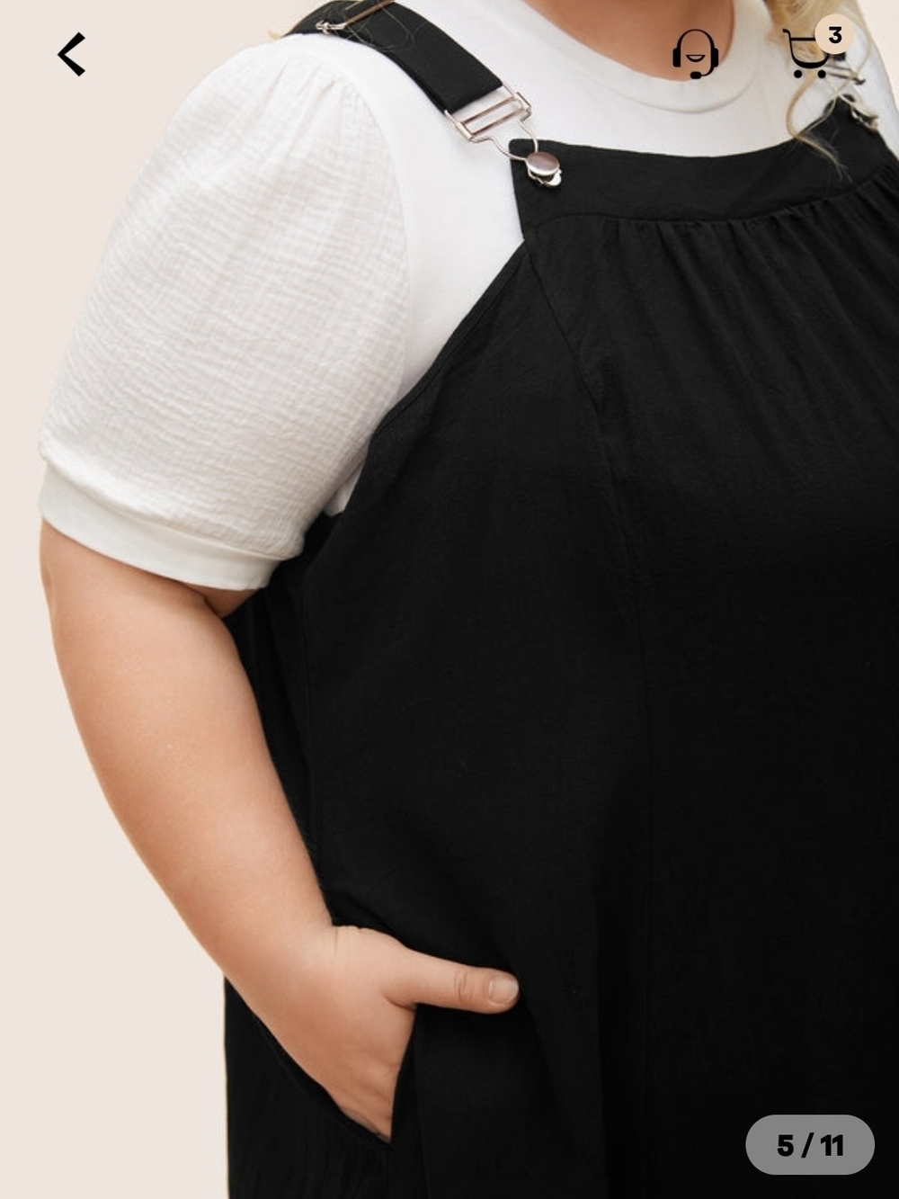 BloomChic Black Plus-Size Pinafore Maxi Dress - Picture 3 of 8